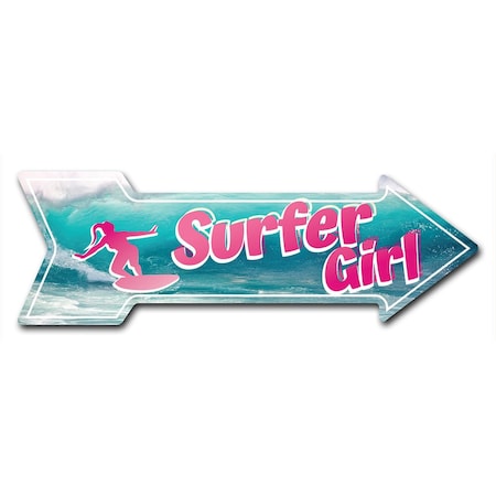 Surfer Girl Arrow Decal Funny Home Decor 30in Wide